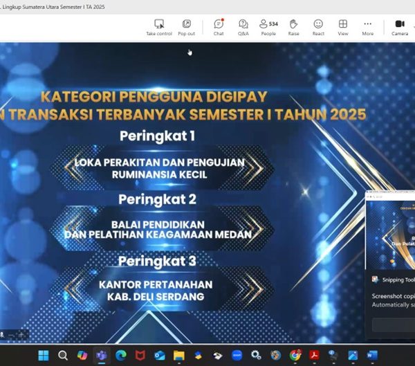 BDK Medan Raih Peringkat II Pengguna Digipay dengan Nilai Transaksi Terbesar Semester I 2025